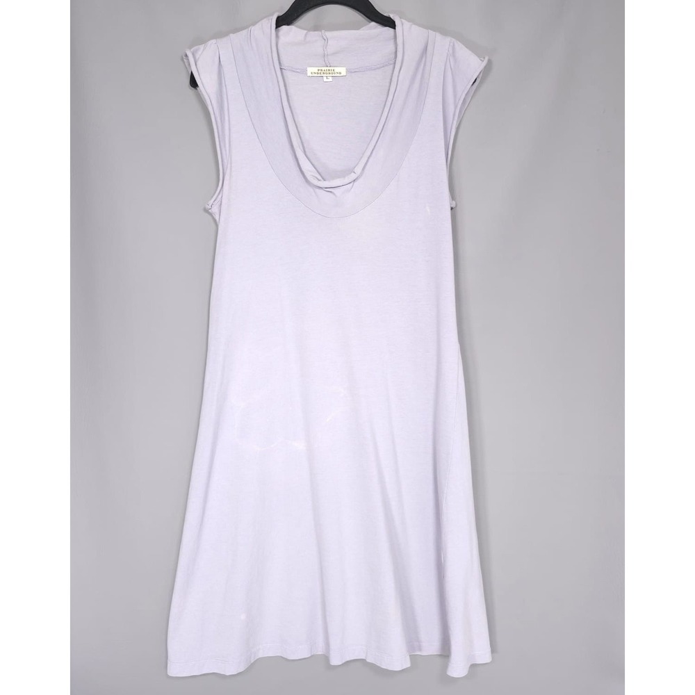 PRAIRIE UNDERGROUND Shift Dress LARGE Women's 100% ORGANIC COTTON‎ Lilac Purple